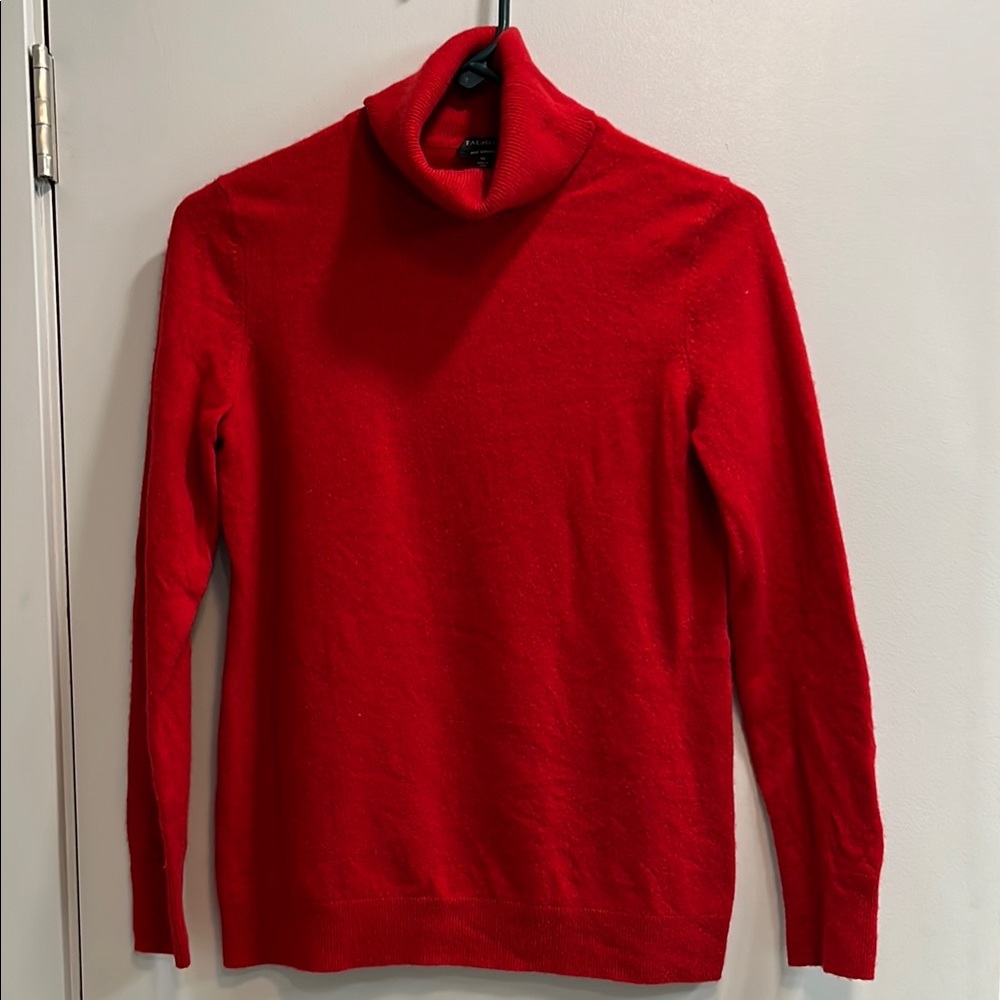 Talbots Red Cashmere Turtleneck Sweater